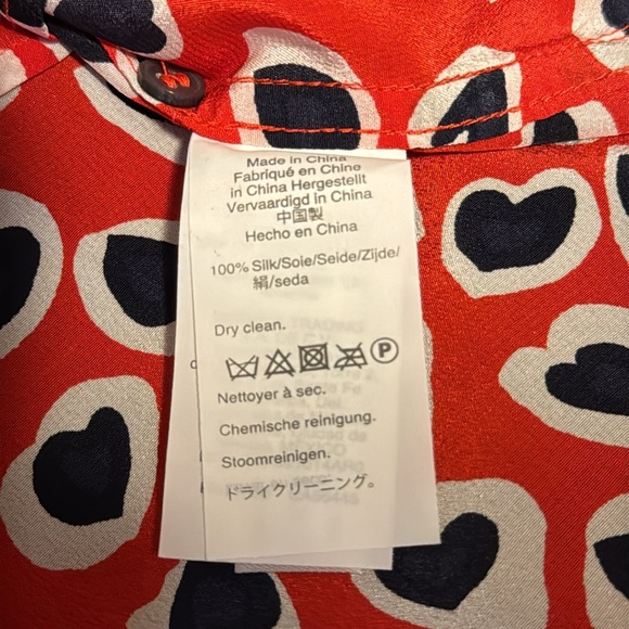 J Crew Classic-fit boy shirt in silk heart print size 10 - Picture 8 of 8